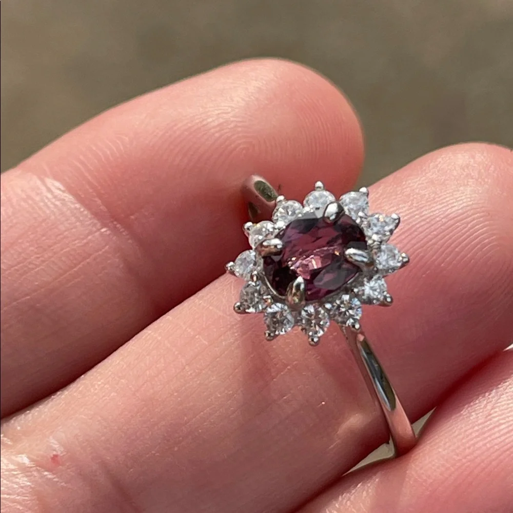 NWT Natural Burma Spinel (NH) with CZ Accents in 935 Sterling Silver Size 10
